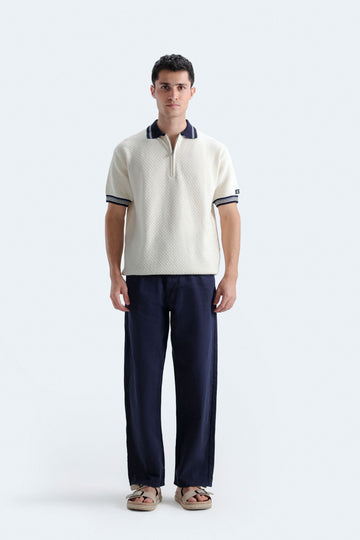 Quarter Zip Up Polo Shirt