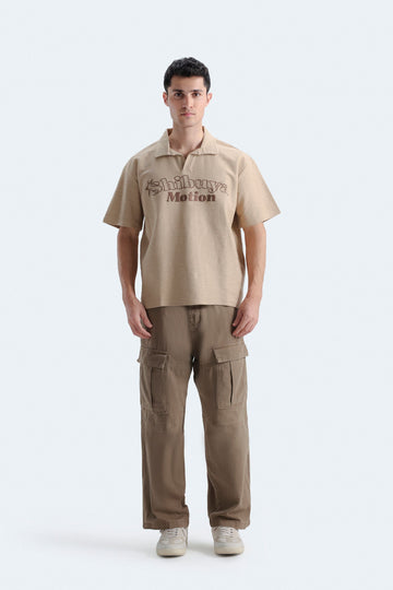 Textured Embroidered Polo Shirt