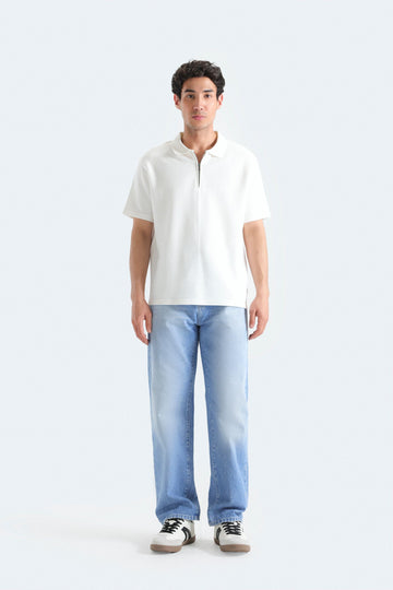Quarter Zip-Up Polo Shirt