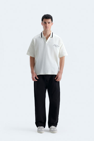 Slogan Print Polo Shirt