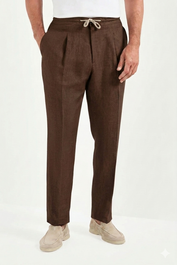 Dunkelbraune Drawstring-Hose