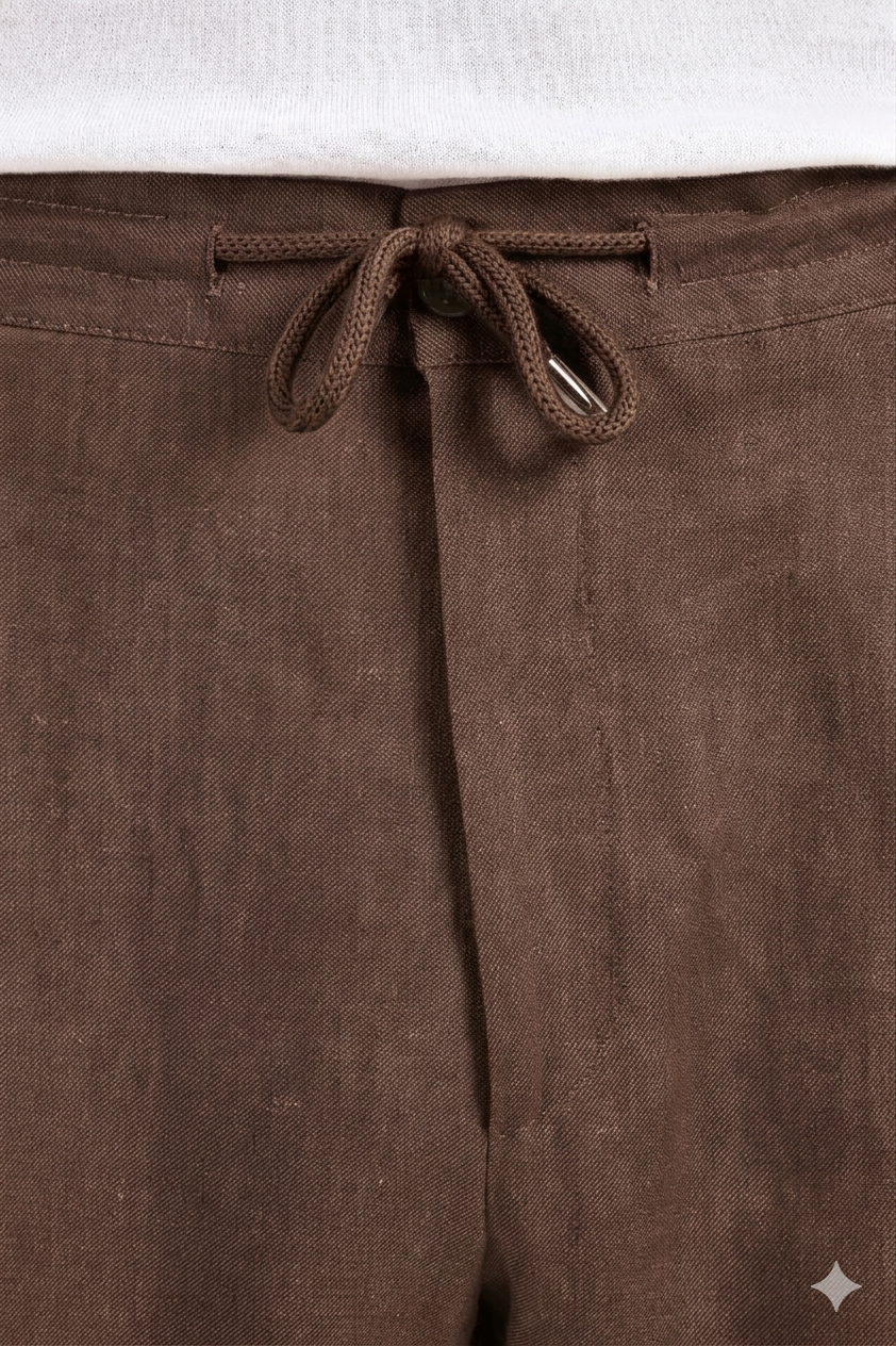 Dunkelbraune Drawstring-Hose