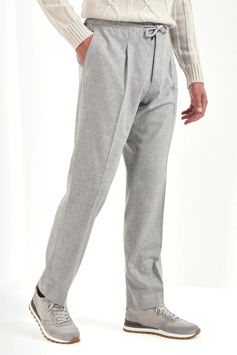 Hellgraue Drawstring-Hose