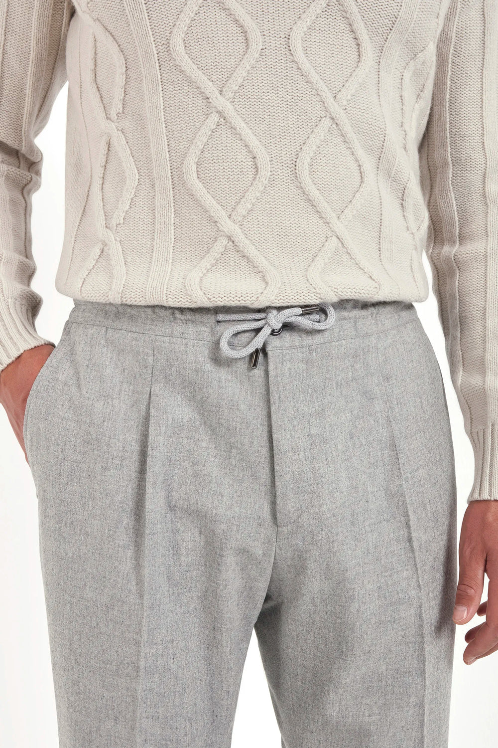 Hellgraue Drawstring-Hose
