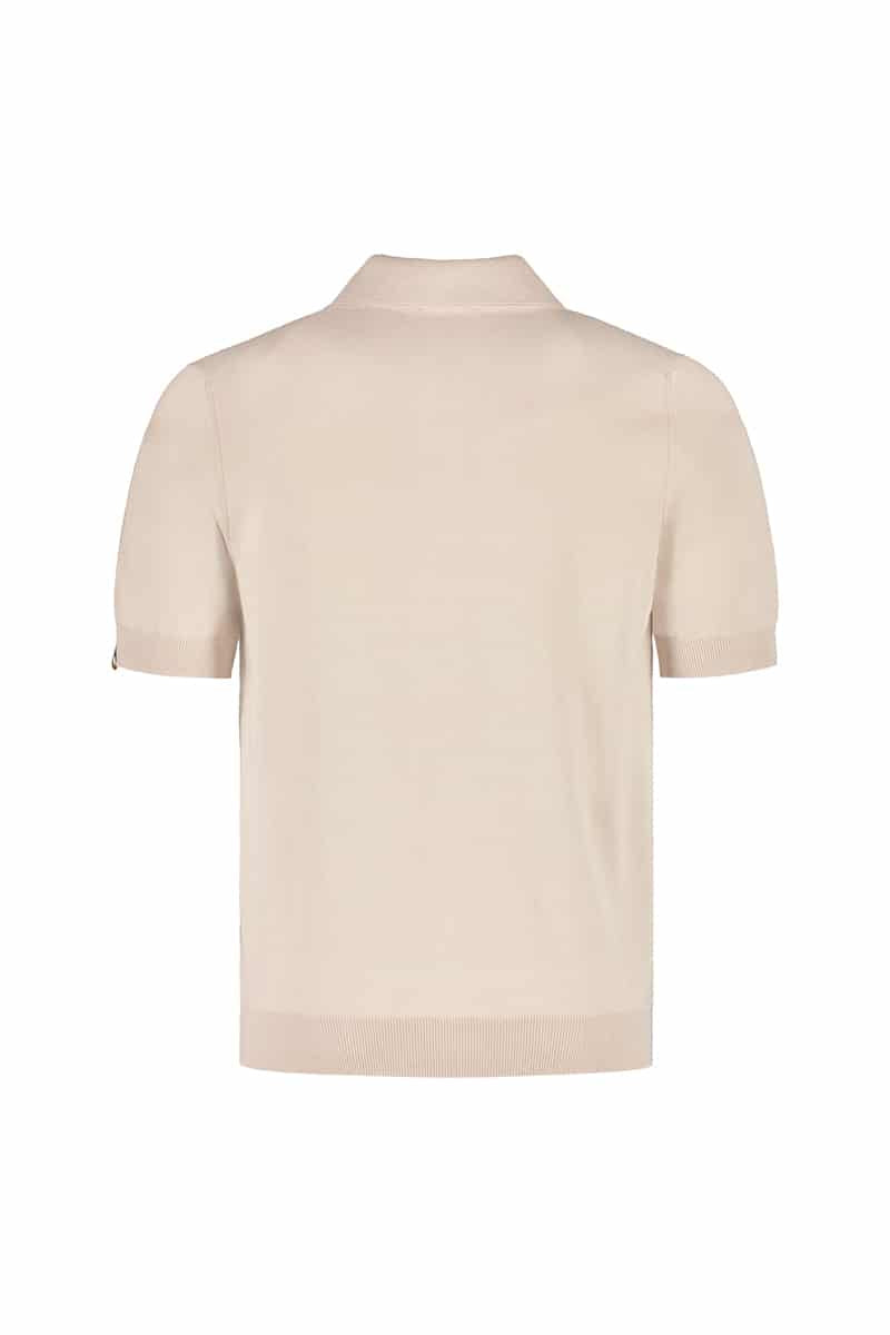 Gestricktes Poloshirt in Sand