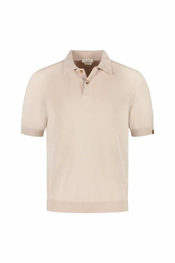 Gestricktes Poloshirt in Sand