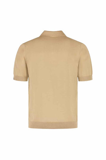 Gestricktes Poloshirt in Beige