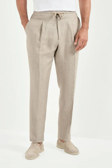 Taupefarbene Drawstring-Hose