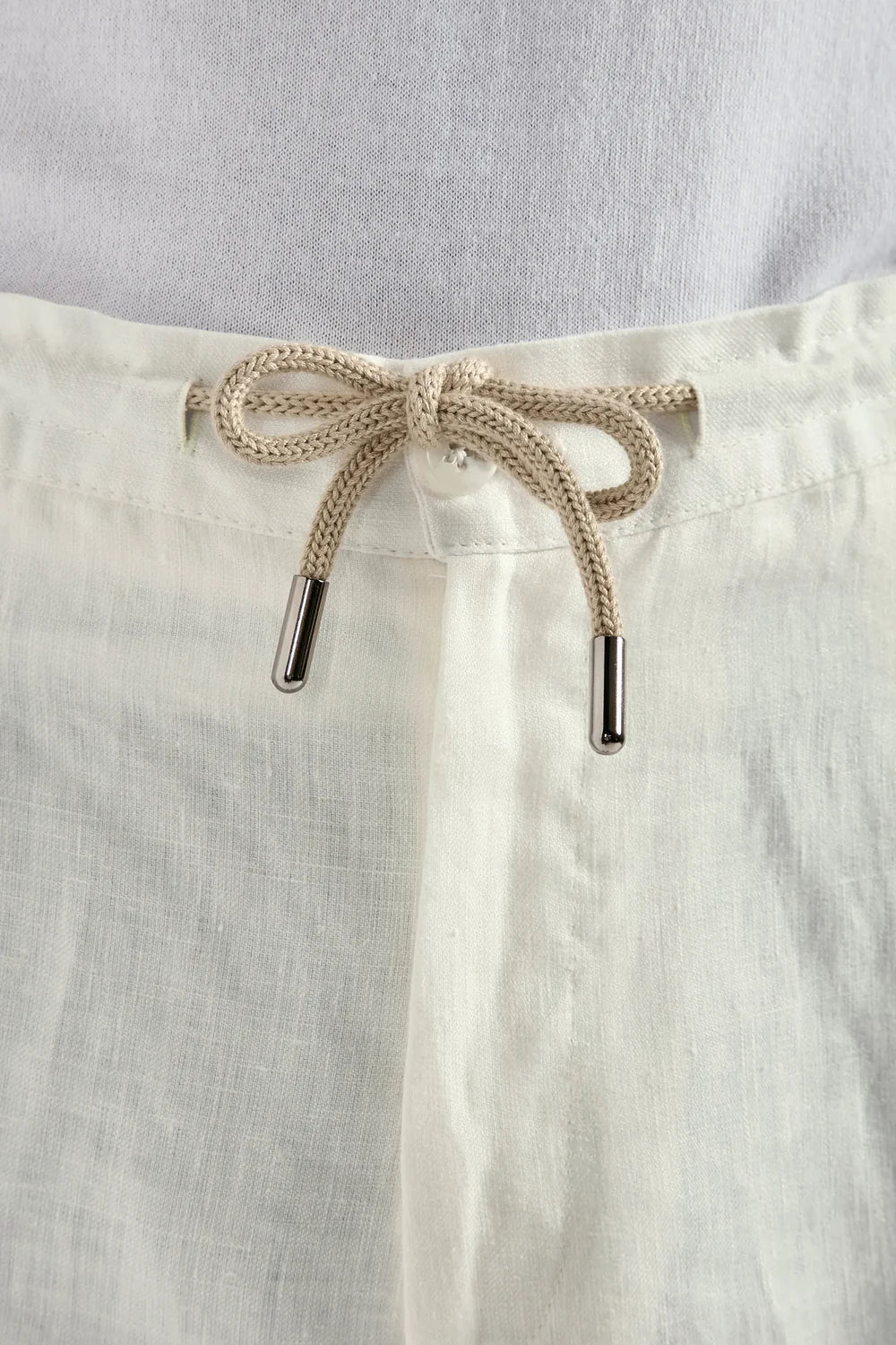 Weiße Drawstring-Hose