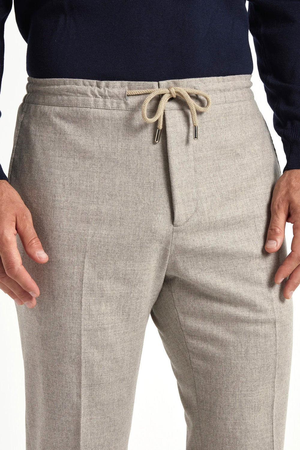 Sandfarbene Drawstring-Hose