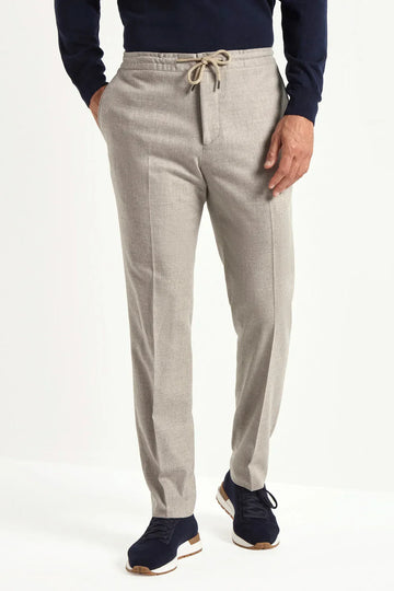 Sandfarbene Drawstring-Hose