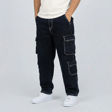 Schwarze Cargo Baggy Jeans